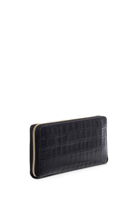 michael kors crocodile wallet black